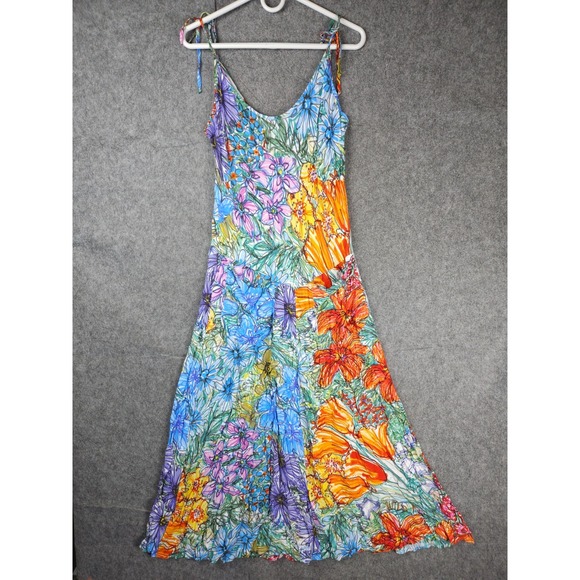 Jams World Dress Women's XL Floral EDEN DRESS Hawaiian Rayon Long EUC - Picture 1 of 10